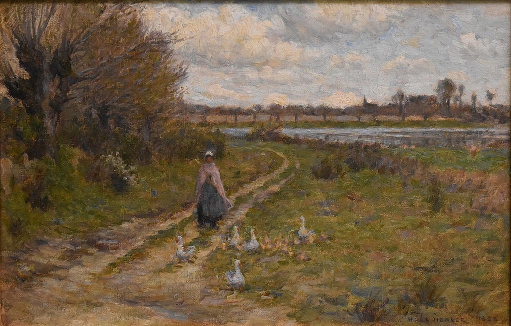 Henri Le Sidaner - 207, Paesaggio, pastore di oche, Museo Petite a Limoux